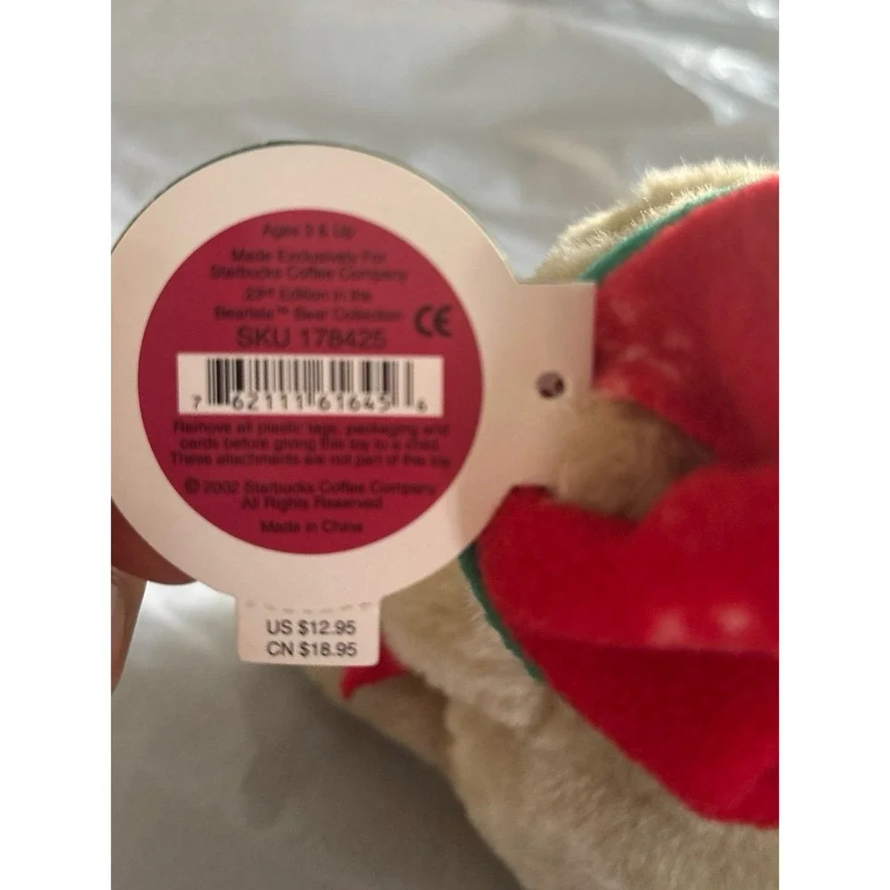 2002 Starbucks Bearista Plush Teddy‎ Bear
